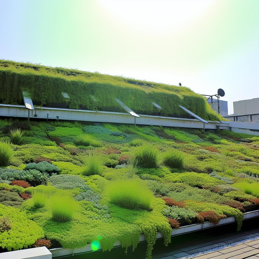 Illustration of Green Roofs For Vegetation Insulation